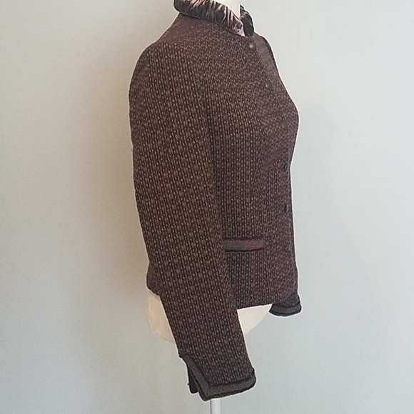Tahari Tweed Velvet Jacket Size Small Petite - Picture 4 of 8